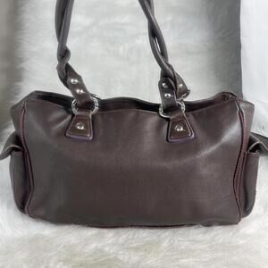 SUAREZ NEW YORK Large Brown Pebble Leather Vintage Handbag Bag , VTG. ITALY